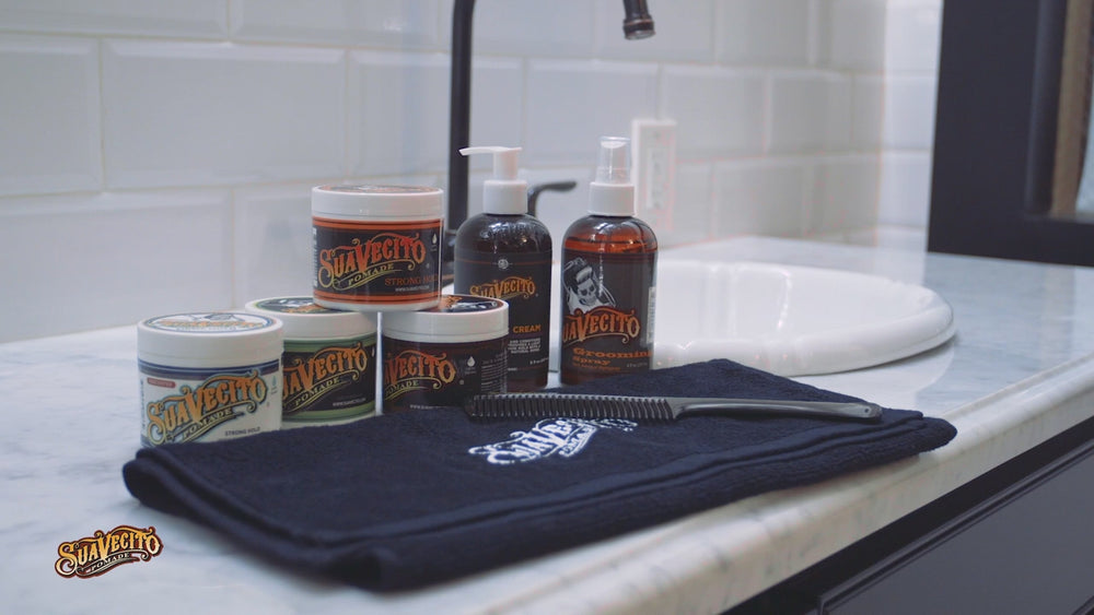 
                  
                    Load and play video in Gallery viewer, Suavecito Authentic FIRME (STRONG) HOLD POMADE
                  
                